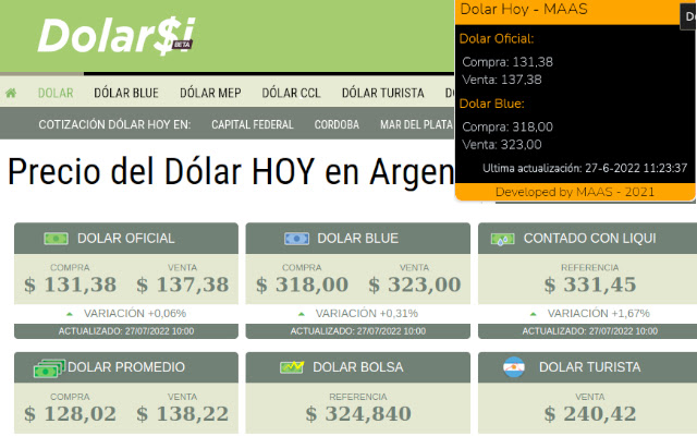 Dolar hoy ?? - MAAS chrome extension