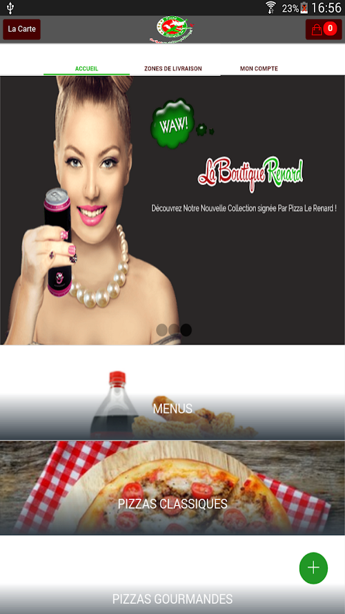 Android application Pizza Renard Strasbourg screenshort