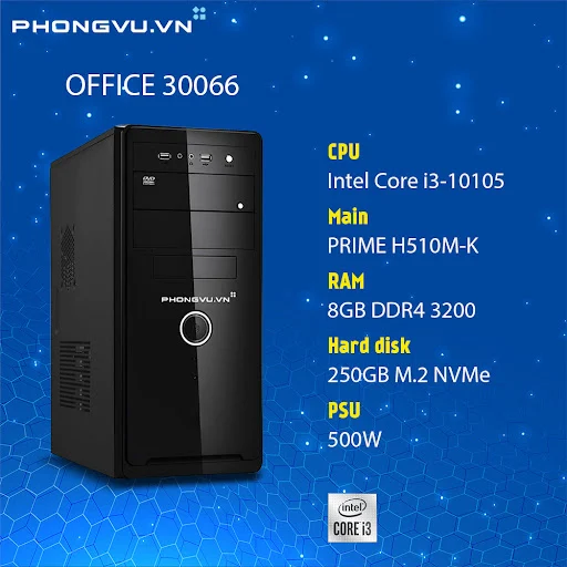 PC PV Home Office 30066 (i3-10105/8GB/250GB SSD/No OS)