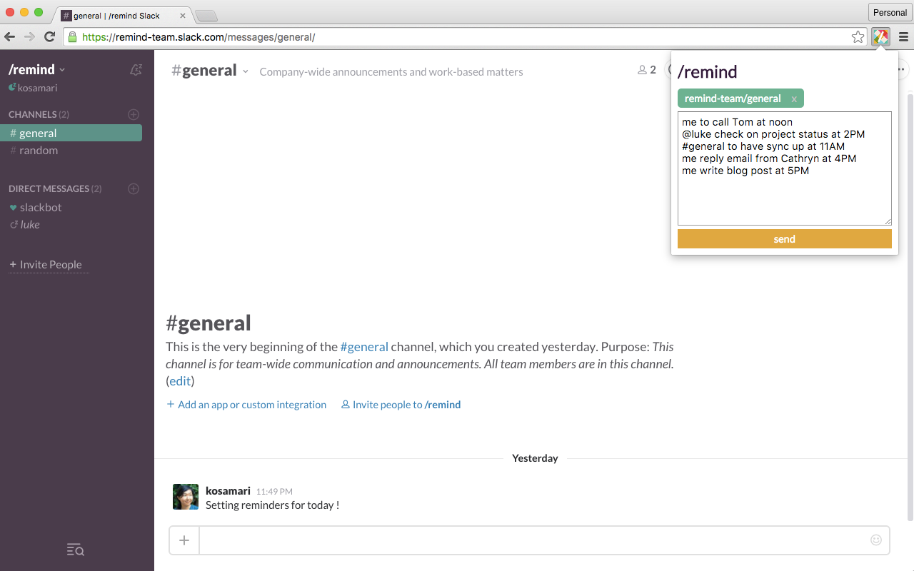 /remind for Slack Preview image 1