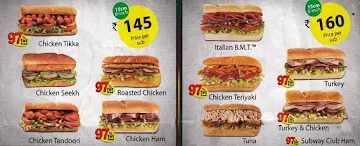 Subway menu 