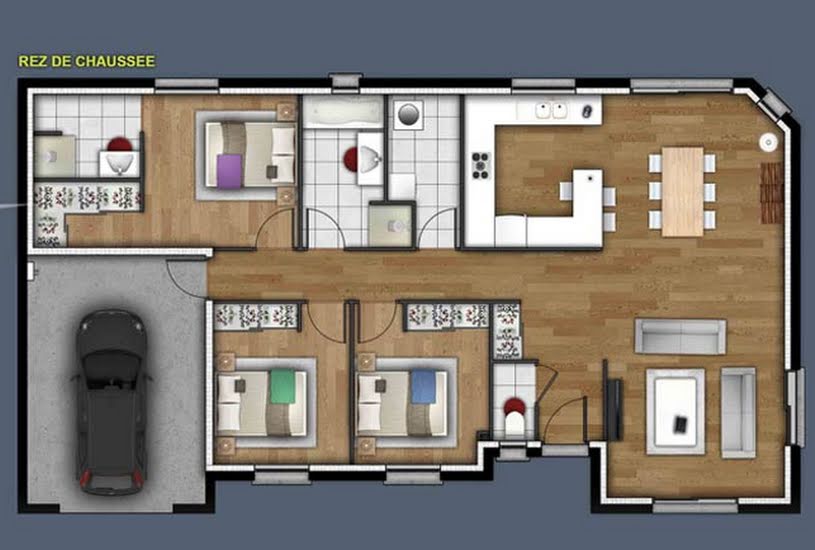  Vente Terrain + Maison - Terrain : 517m² - Maison : 106m² à Saint-Laurent-de-Brévedent (76700) 