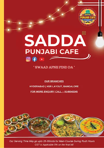 Sadda Punjabi Cafe menu 