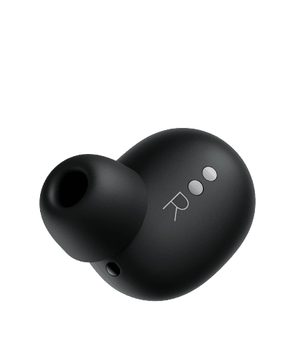 L'auricolare destro di Pixel Buds Pro color grigio antracite visto dall'interno