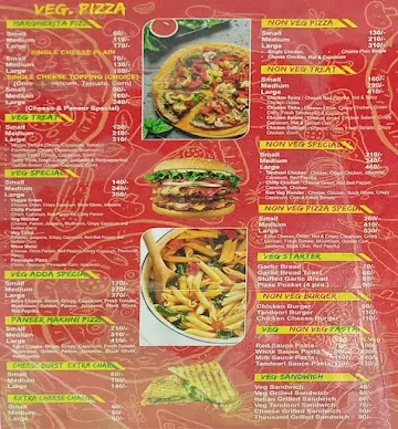 The Pizza Palace menu 