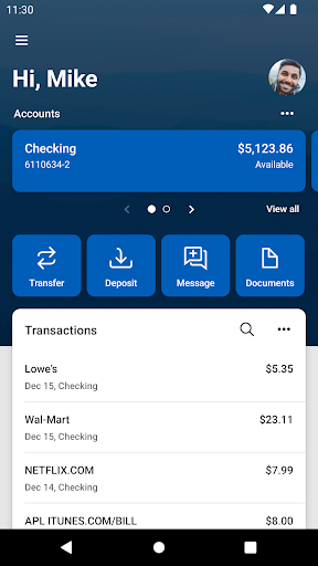 Screenshot Commercial Bank App