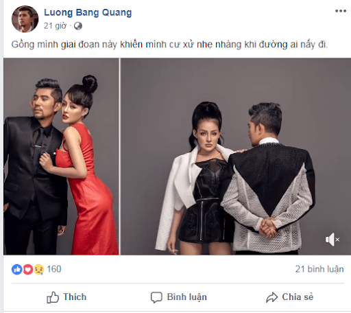 Mặc dù vẫn đăng ảnh Ngân 98 nhưng anh lại úp mở chuyện “đường ai nấy đi”