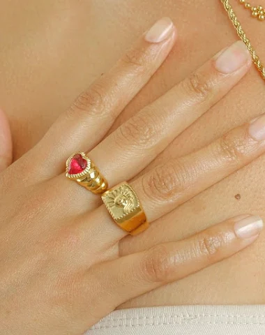 Retro 18K Real Gold Plated Titanium - 3