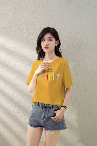 Title 5, Womens Round Neck Loose Half Sleeve Top, Korea...