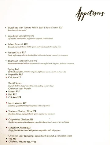 Gallery Cafe - Radisson menu 