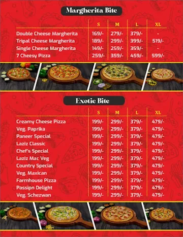 Laziz Pizza menu 