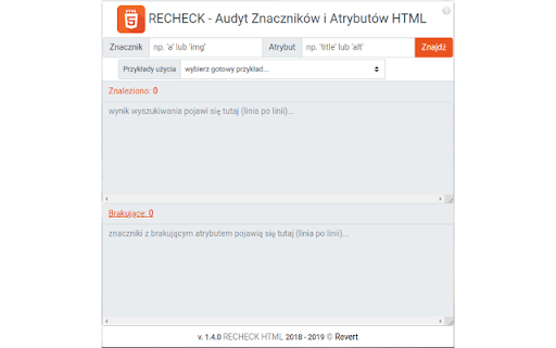 RECHECK - Audit HTML Tags and Attributes