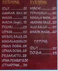 Mega Tiffins menu 1