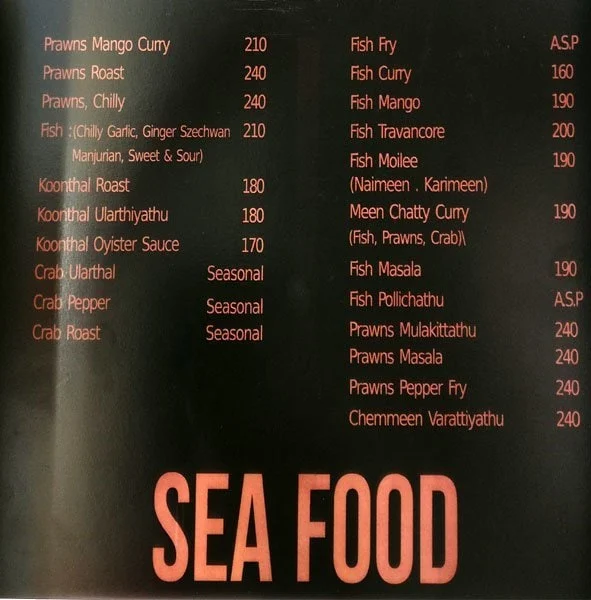 Zaika Restaurant menu 