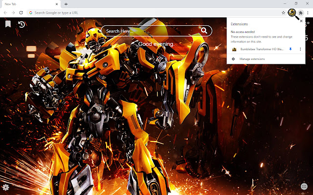 Bumblebee Transformer Backgrounds New Tab