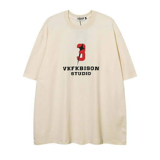 Title 2, Creative Printing Cross XINGX Loose T-shirt off...