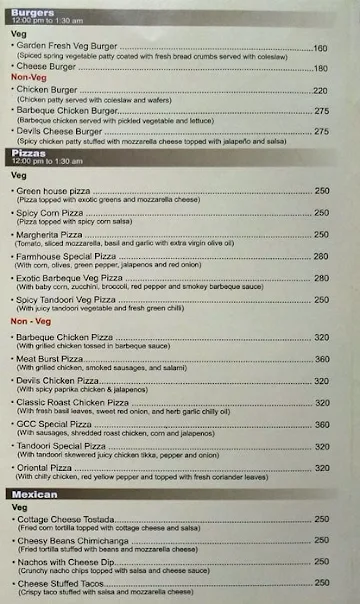 Namaste - Pure Veg Restaurant - Gcc Hotel & Club menu 