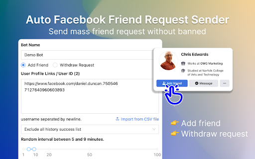 Bulk Add Friend for Facebook™