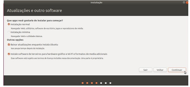 Atualizações e outro software