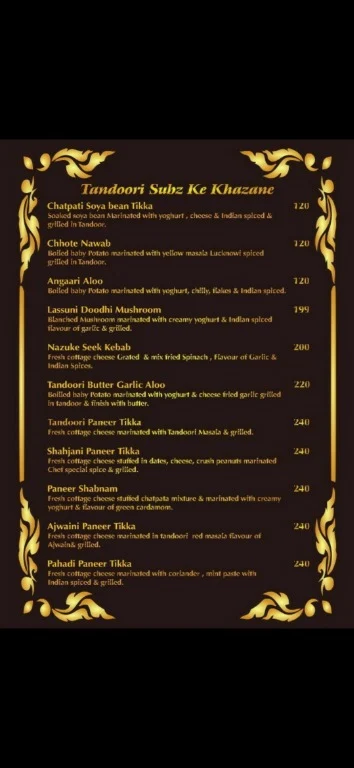 Mughal's Zaika menu 