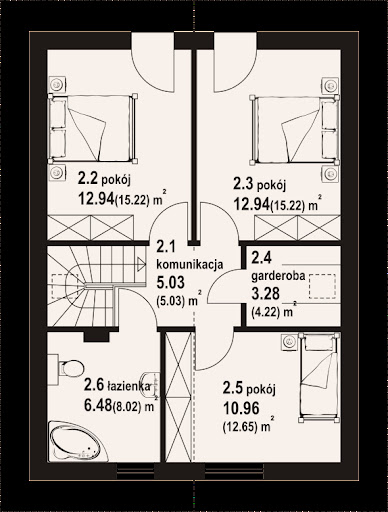 Grodziec a3 - Rzut poddasza