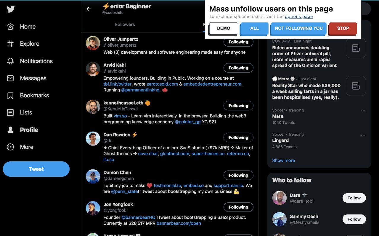 Twitter Mass Unfollow Preview image 2