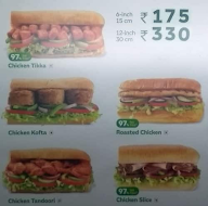 Subway menu 7