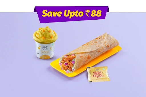 Masala Chicken Tikka Wrap & Mango Delight Meal