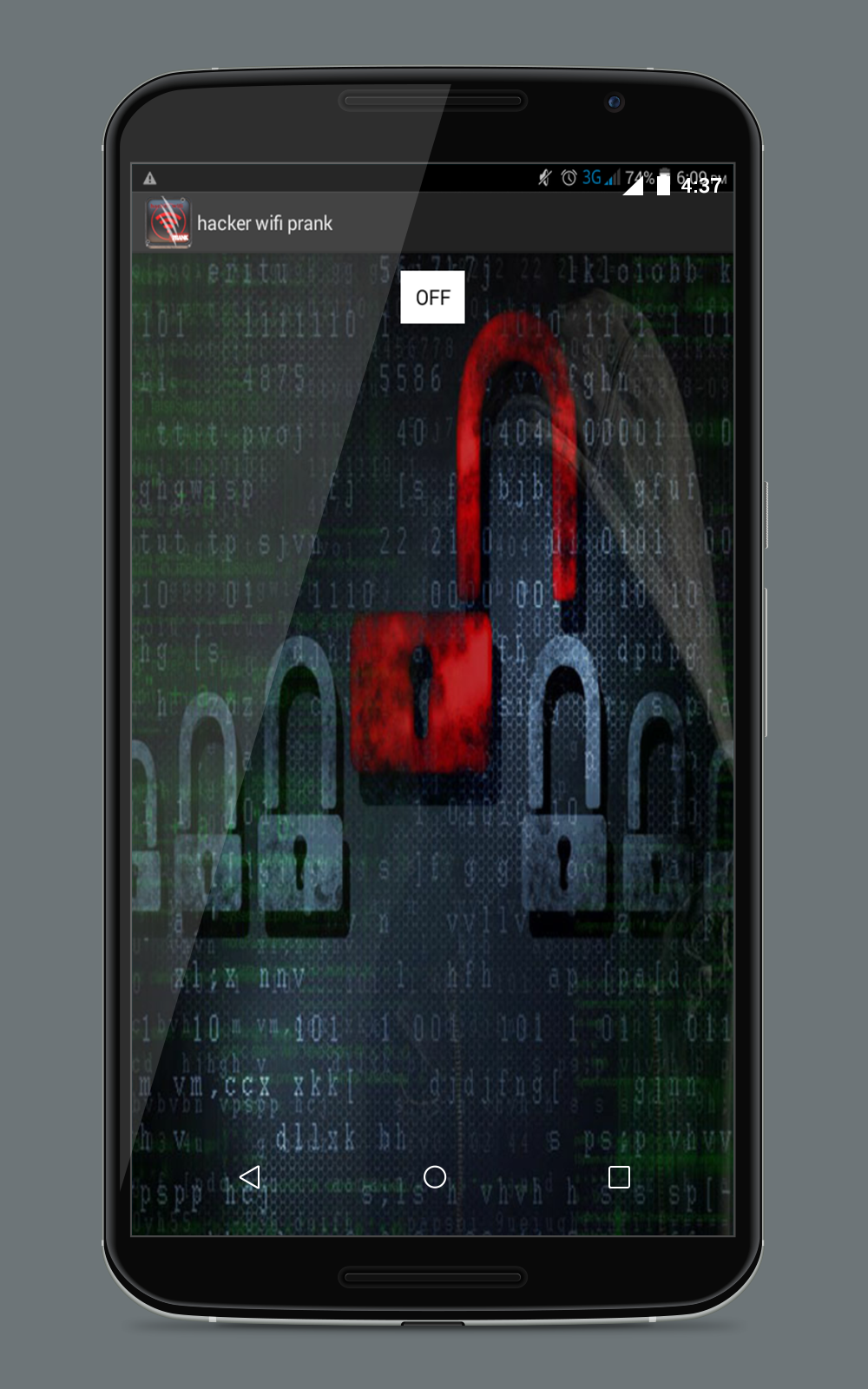 Android application hacker password wifi prank screenshort