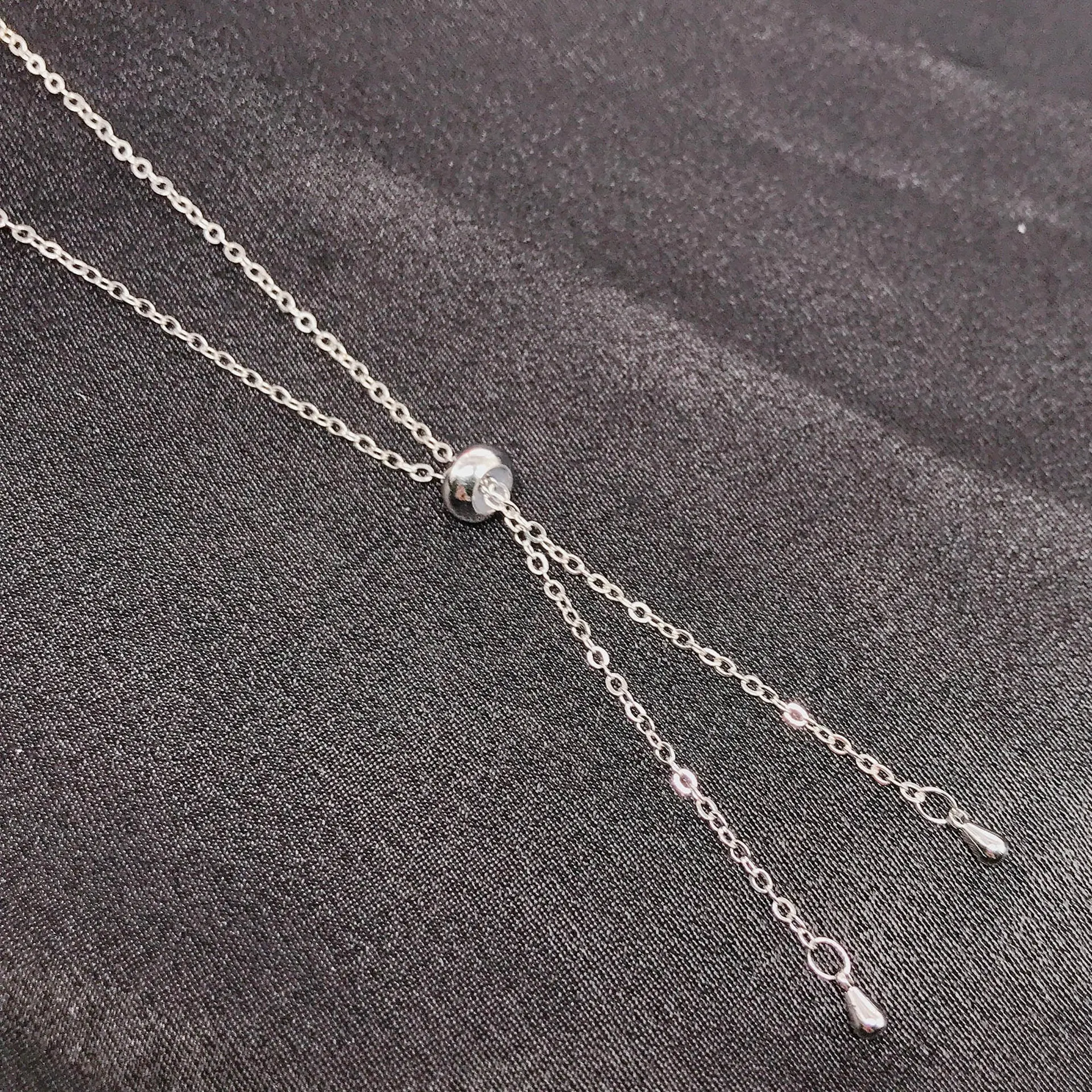 Title 10, Colar feminino longo em forma de gota dágua co...