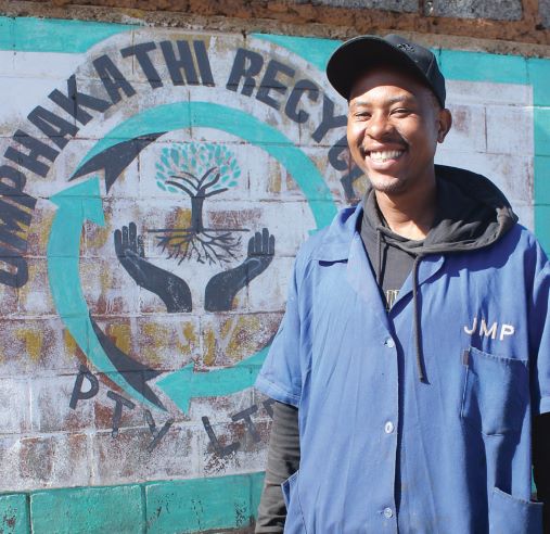 Smanga Mthembu is using waste recycling to help make dignified funerals a reality in his impoverished Soweto community. Picture: supplied.