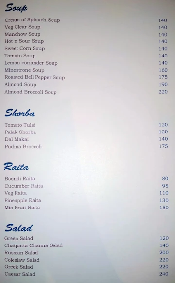 Kadak Bhagat menu 