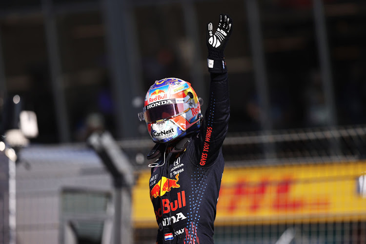 Pole position qualifier Max Verstappen in parc ferme during qualifying ahead of the F1 Grand Prix of The Netherlands at Circuit Zandvoort on September 04, 2021 in Zandvoort, Netherlands.