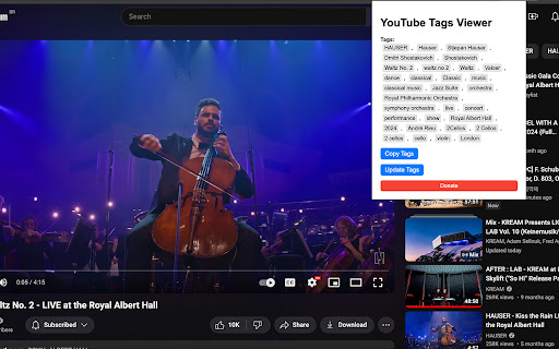 YouTube Tags Viewer