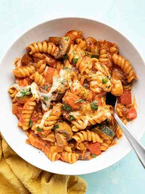 Veggie Cheesy Fusilli Pasta