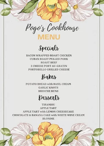 Pogo's Cookhouse menu 