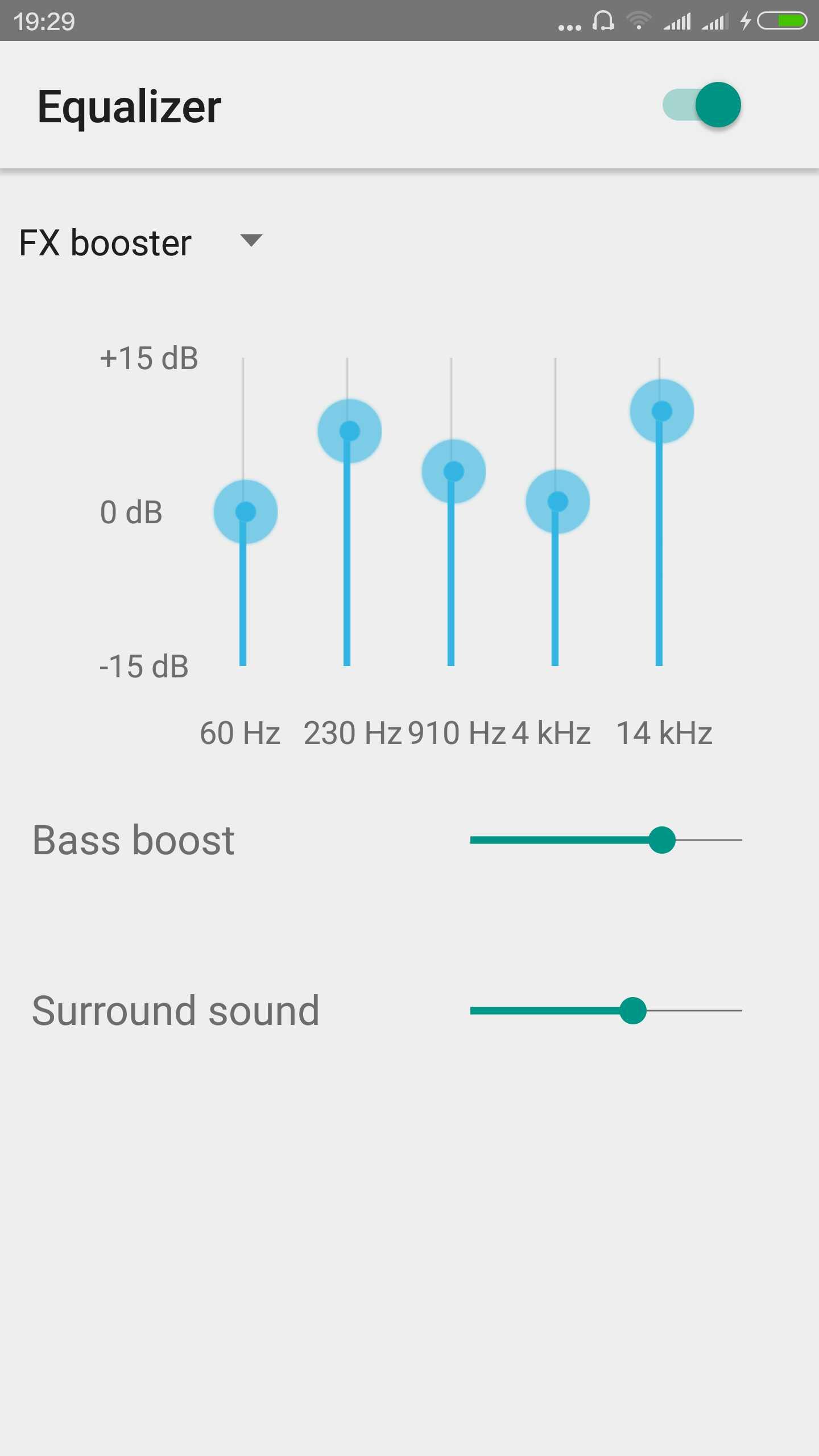 Android application Equalizer screenshort