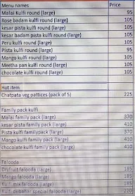 Kulfi Chaska menu 1