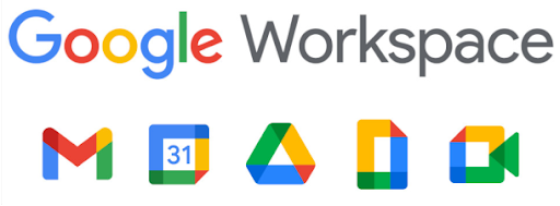 Das Google Workspace-Logo und App-Symbole.