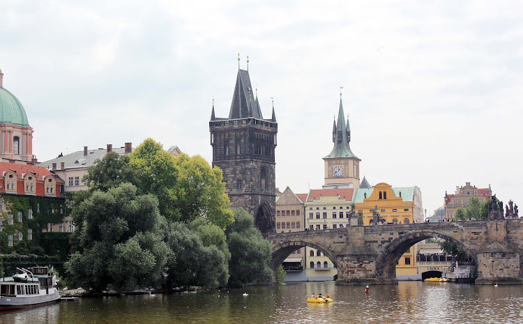 The historic Charles Bridge in Prague, the Czech Republic. 