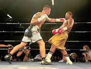 Kevin Lerena en route to his fifth-round TKO against flabby Vikapita Meroro.  