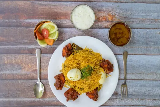 Egg Biryani + Chicken Kabab (5 Pcs)