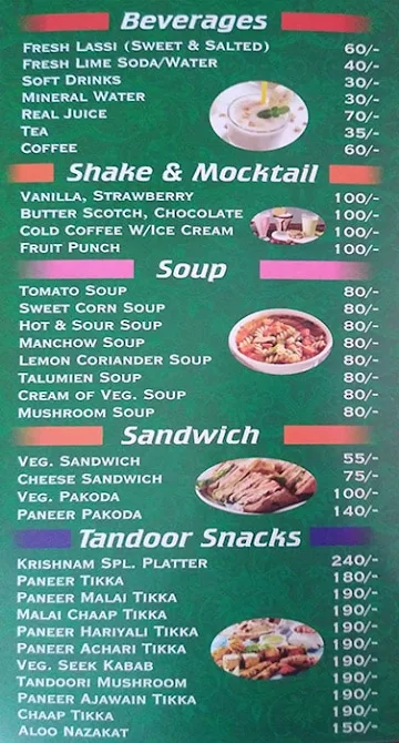 Krishnam Restaurant menu 