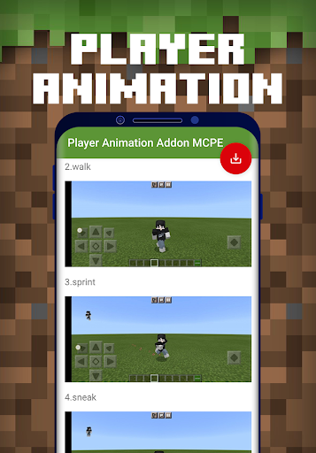 Screenshot Player Animation Addon MCPE