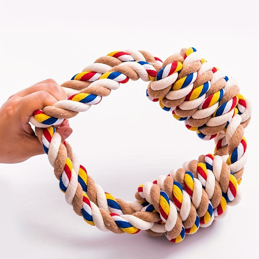 Title 4, Large Rope Knot Toy For Pet Teeth Grinding Clea...