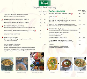 The Golden Dragon Restaurant menu 