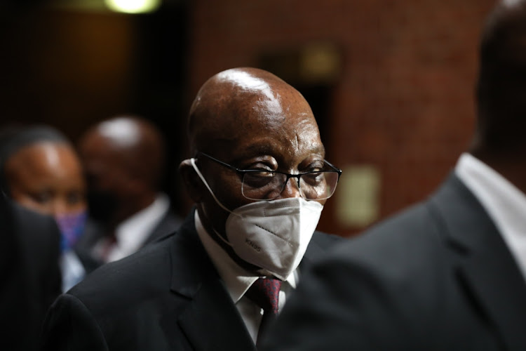 Former President Jacob Zuma leaves Pietermaritzburg High Court after his application to remove State Prosecutor Billy Downer removed from his fraud and corruption trial was rejected. Photo: SANDILE NDLOVU