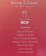 Scoop & Cones Artisan Gelato menu 1