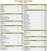 S.V Juice Junction menu 1