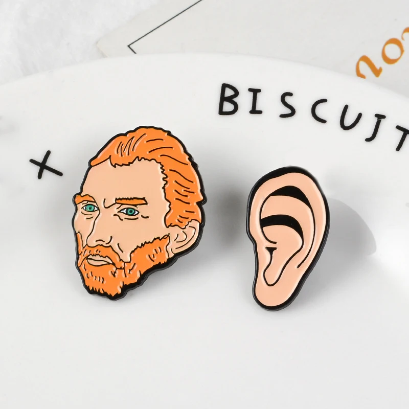 Broche de esmalte para orelha